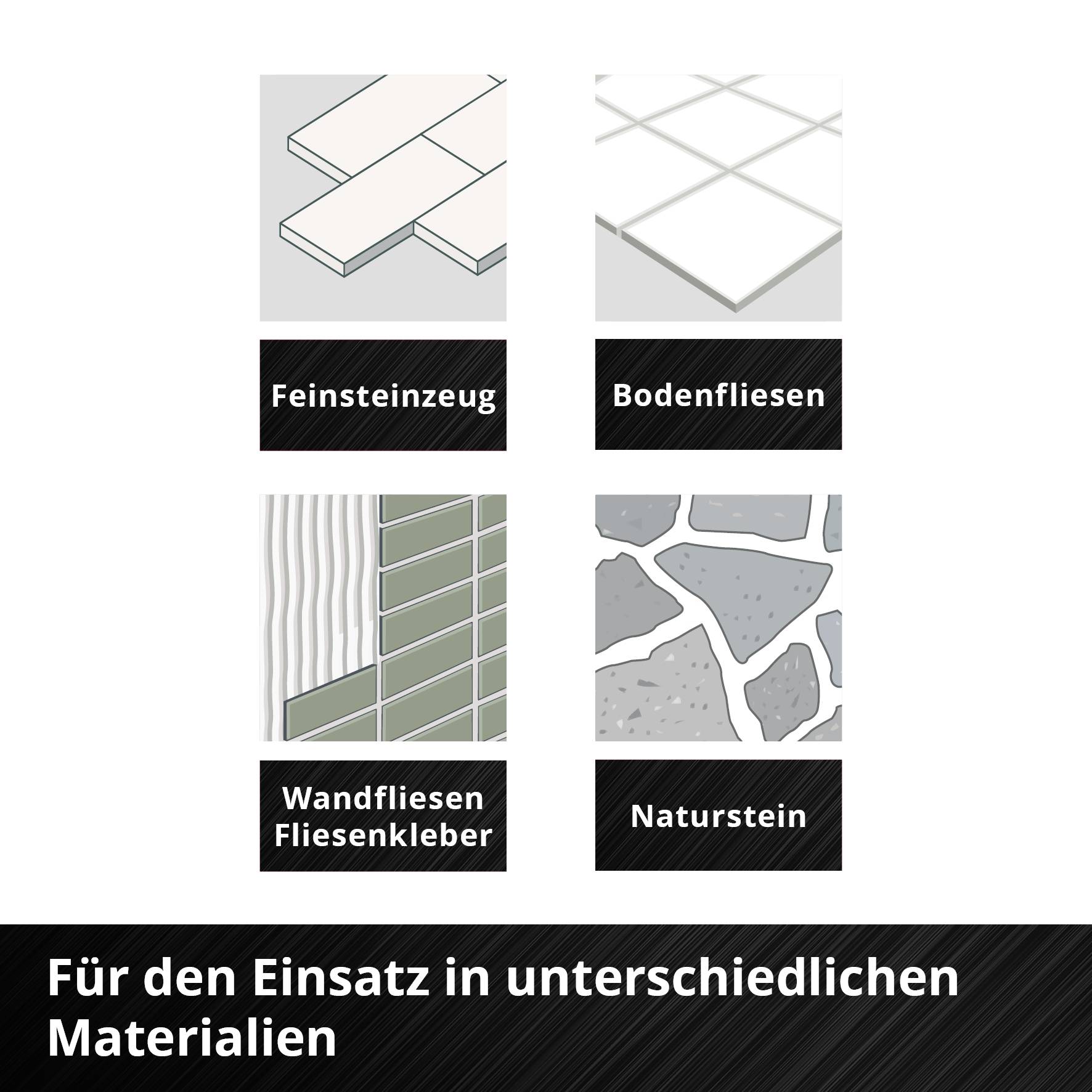'Fliesen und Natursteine für den Einsatz in verschiedenen Materialien, inkl. Feinsteinzeug, Bodenfliesen, Wandfliesen, Naturstein.'