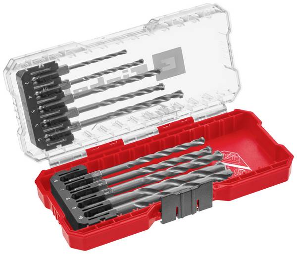 Einhell  108743 Werkzeugstahl Stein-Spiralbohrer-Set 10teilig 3 mm, 4 mm, 5 mm, 6 mm, 7 mm, 8 mm, 9 mm, 10 mm   1 Set
