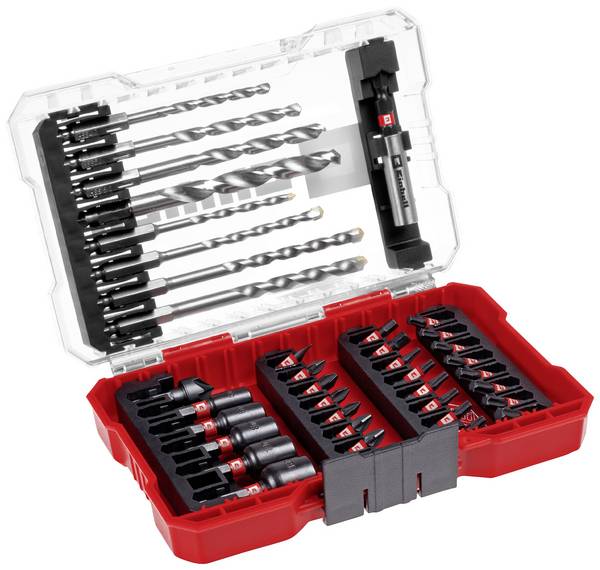 Einhell 108763 39teilig Bohrer- und Bit-Sortiment Metall, Stein, Beton, Holz, Mauerwerk 4 mm, 5 mm, 6 mm, 8 mm