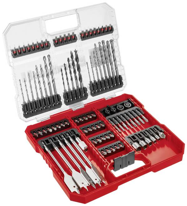 Einhell 108788 95teilig Bohrer- und Bit-Sortiment Metall, Stein, Beton, Holz, Mauerwerk 3 mm, 4 mm, 5 mm, 6 mm, 7 mm, 8 mm, 9 mm, 10 mm, 12 mm, 14 mm, 16 mm, 18 mm, 22 mm