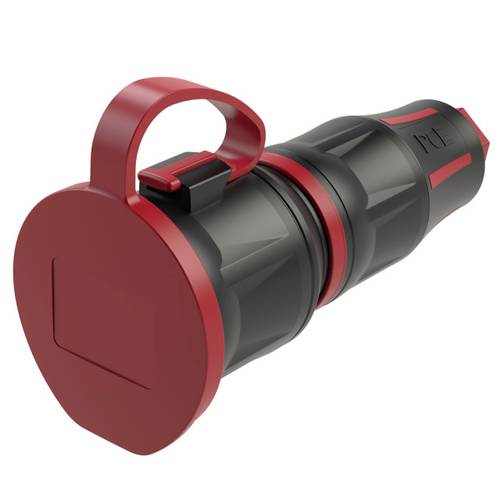PC Electric 24711-src Schutzkontaktkupplung Gummi, PA6 250 V Schwarz, Rot IP54