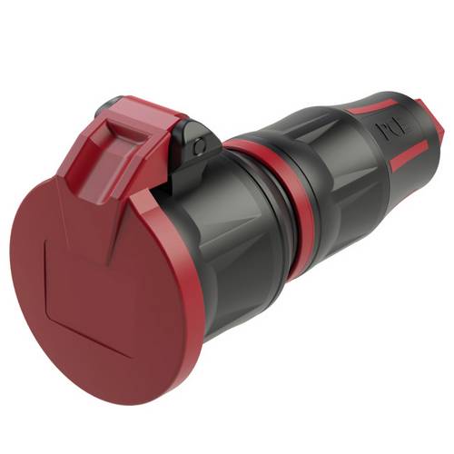 Thumbnail - PC Electric 24712-src Schutzkontaktkupplung Gummi, PA6 250 V Schwarz, Rot IP54