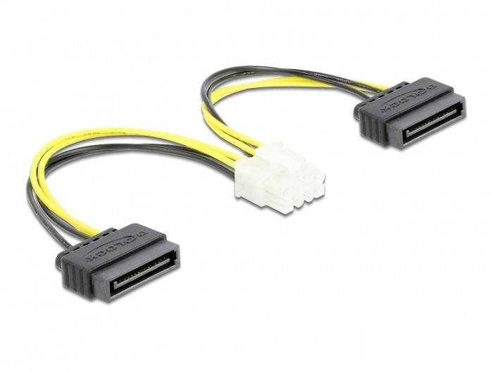 Delock Strom Anschlusskabel 0.15m Schwarz, Weiß