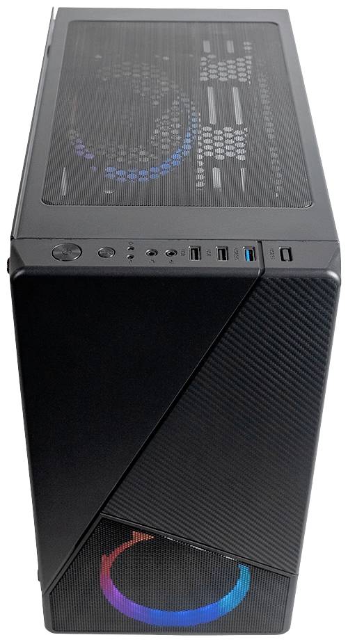 AZZA Noir - MDT - micro ATX - Seitenteil mit Fenster (gehärtetes Glas) - keine Spannungsversorgung (ATX) - Schwarz-3