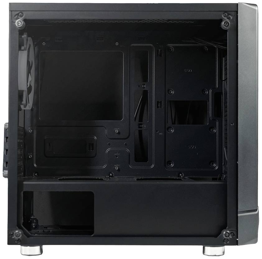 AZZA Noir - MDT - micro ATX - Seitenteil mit Fenster (gehärtetes Glas) - keine Spannungsversorgung (ATX) - Schwarz-4