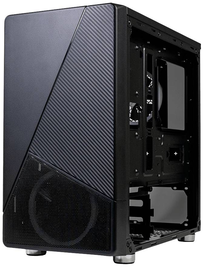 AZZA Noir - MDT - micro ATX - Seitenteil mit Fenster (gehärtetes Glas) - keine Spannungsversorgung (ATX) - Schwarz-5