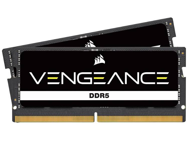 Zwei DDR5-Speichermodule mit der Aufschrift 'Vengeance', geeignet für Hochleistungskompatibilität in Computern.