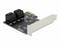 Eine PCIe-Erweiterungskarte mit zwei SATA-Anschlüssen zur Erhöhung der Speicherkapazität in einem Computer.