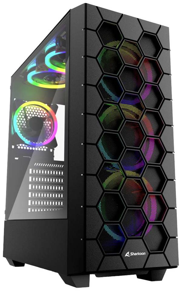 Sharkoon RGB Hex - Mid tower - ATX - Seitenteil mit Fenster (gehärtetes Glas)