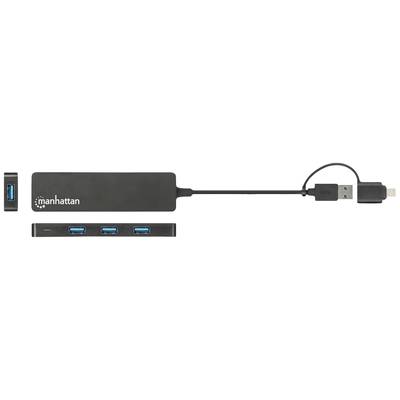 Manhattan 180863 4 Port USB 3.2 Gen 1-Hub (USB 3.0)  Schwarz