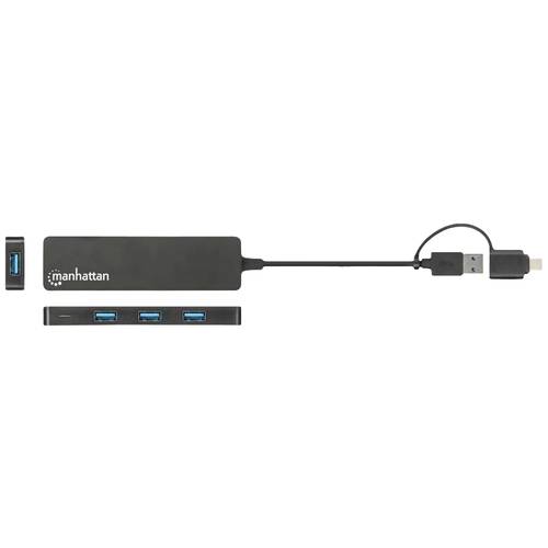 Manhattan 180863 4 Port USB 3.2 Gen 1-Hub (USB 3.0) Schwarz