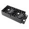 Ein schwarzer Doppellüfterkühler von Thermaltake, robustes Design, geeignet für leistungsstarke Gaming-PCs zur effizienten Kühlung.