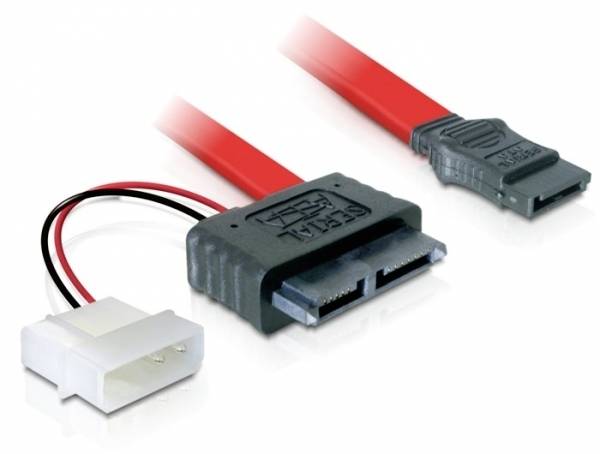 Delock SATA Slimline ALL-in-One cable - SATA-Kabel - Slimline SATA, 4-Pin interner Netzstecker (5 V)