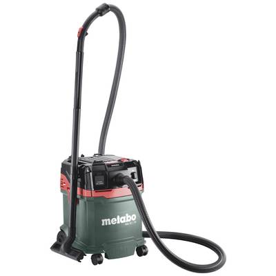 Industriesauger von Metabo mit einem robusten Schlauch und Rädern, geeignet für professionelle Reinigungsanwendungen.