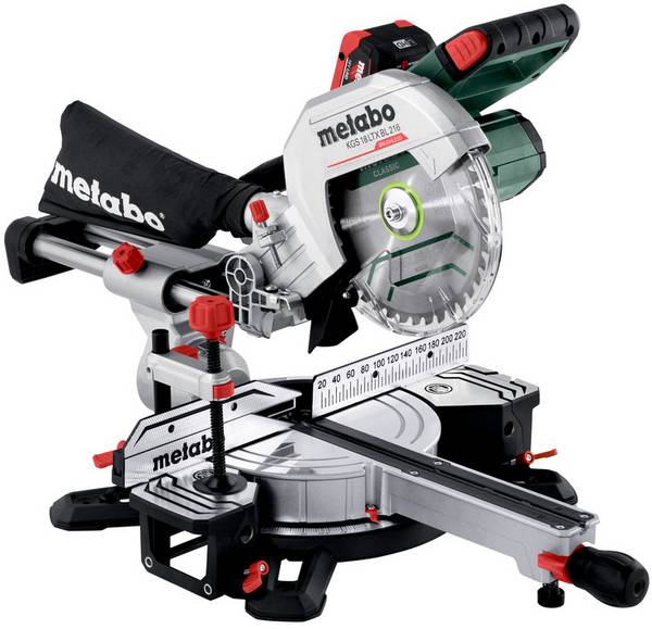 Metabo 614216810 Akku-Kappsäge inkl. 2. Akku, inkl. Ladegerät 216 mm 30 mm