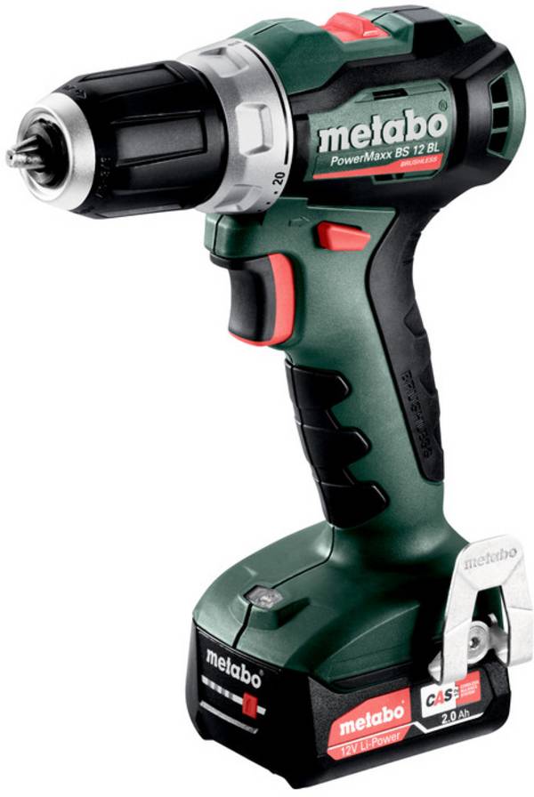 Metabo PowerMaxx BS 12 BL 601044500 Akku-Bohrschrauber  12 V 2 Ah Li-Ion inkl. 2. Akku, inkl. Ladegerät, bürstenlos