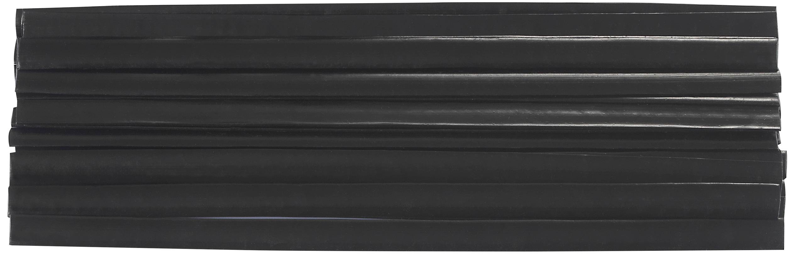 Mehrere schwarze Kunststoffe führen parallel nebeneinander in einer Nahaufnahme.