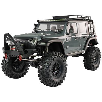 Geländewagen mit großen, grobstolligen Reifen, Überrollkäfig und Schutzstoßstange, geeignet für Offroad-Abenteuer.