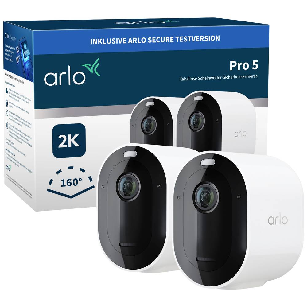 ARLO Pro 5 Spotlight Security Camera with 2x Camera Kit VMC4260P-100EUS IP-Bewakingscameraset WiFi M
