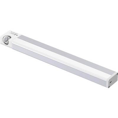 LED-Leuchte mit Bewegungssensor, rechteckige Form, silber-weißes Design, geeignet für Schränke oder dunkle Bereiche.
