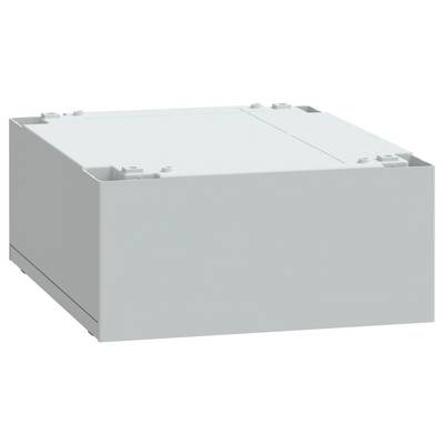 Eine schlichte graue rechteckige Box, möglicherweise ein Aufbewahrungsbehälter oder ein elektronisches Gehäuse, mit einer glatten Oberfläche und leichten Vertiefungen auf der Oberseite.