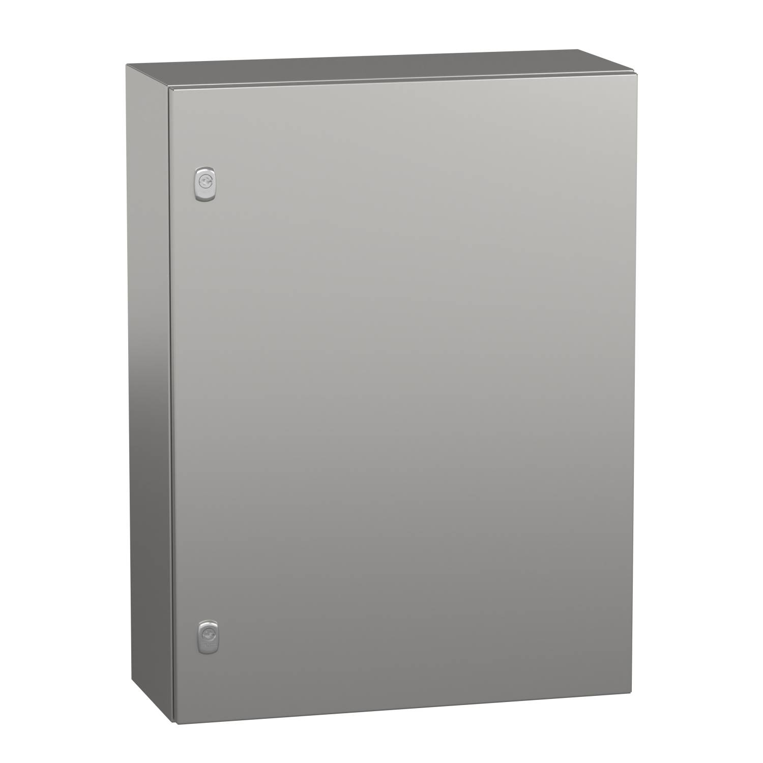 Metallschrank mit glatter Oberfläche, zwei seitlichen Griffen. Funktioniert als Aufbewahrungslösung in industriellen oder gewerblichen Umgebungen.
