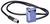 Blauer Sensor mit Kabel und Stecker zur industriellen Verwendung.