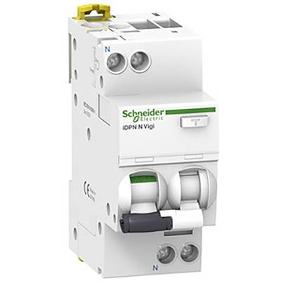 Schneider Electric iDPN N Vigi: Kompakter Schutzschalter mit integriertem Fehlerstromschutz, geeignet für elektrische Installationen.