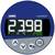 Digitalanzeige eines Thermostats zeigt 23,98 Grad Celsius. Drei Symbole darunter: Pfeil nach oben, Pfeil nach unten, Okay-Symbol.