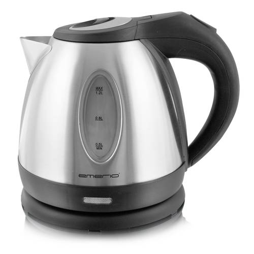 EMERIO WK-108079 Wasserkocher schnurlos Schwarz, Edelstahl Fassungsvermögen: 1.2 l