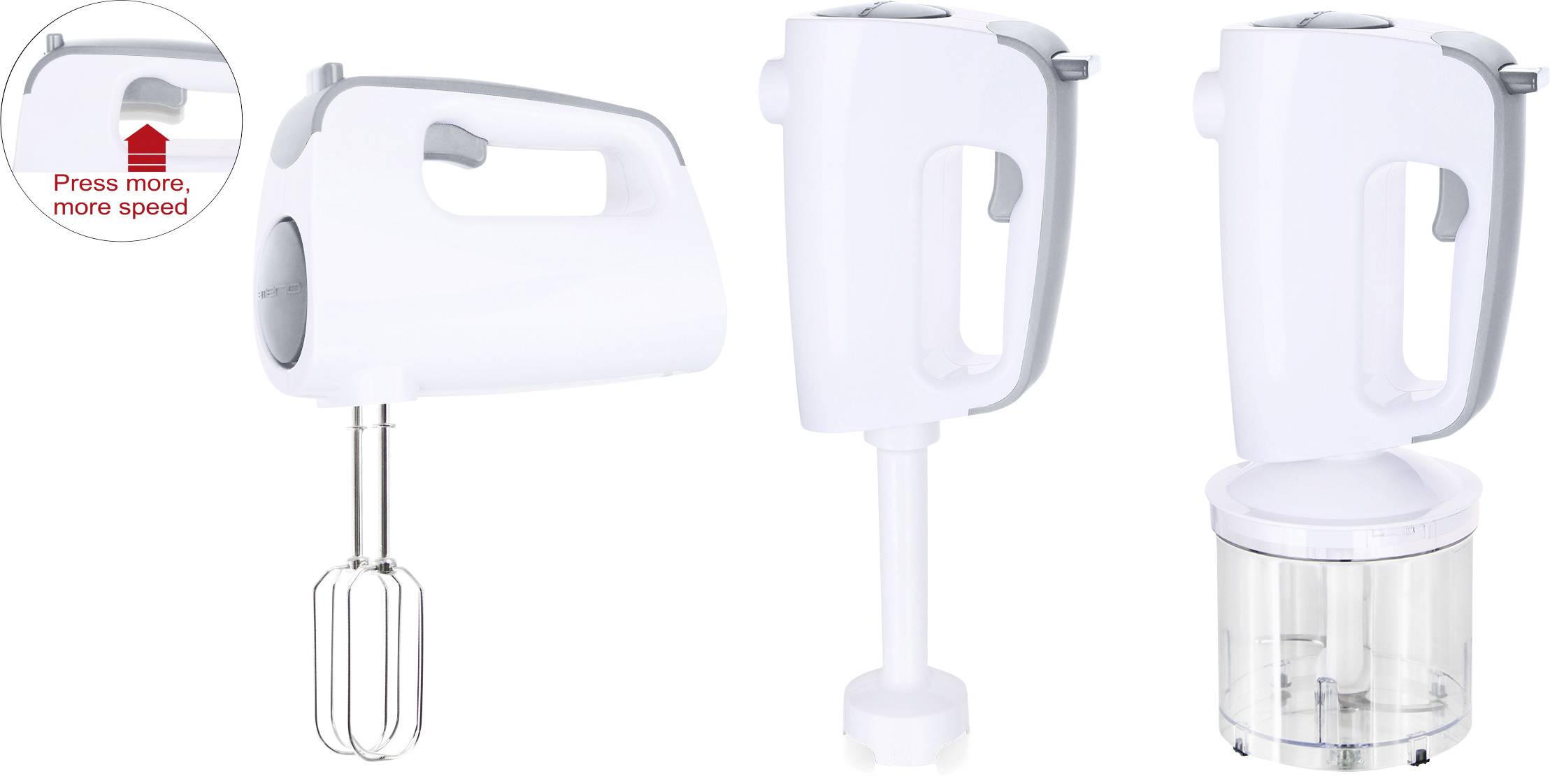 EMERIO HMS-113257.11 Handmixer 300 W Weiß, Grau