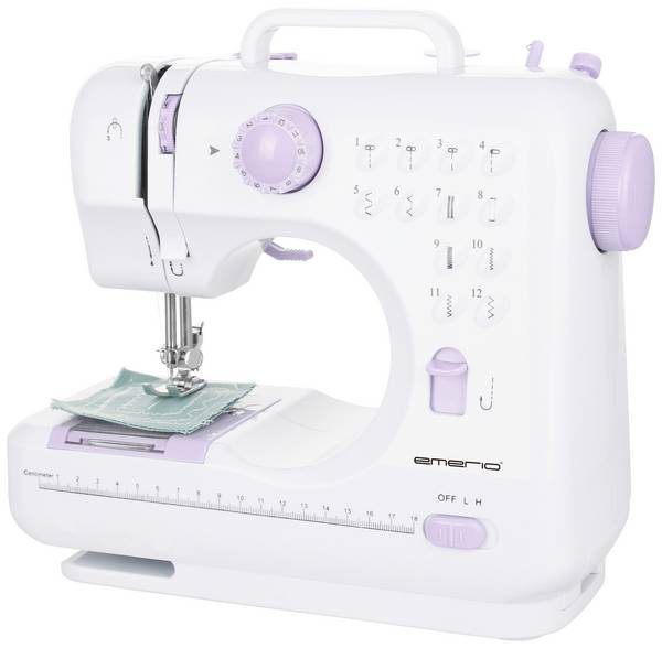 EMERIO Freiarmnähmaschine SEW-121820 LED-Licht Weiß, Lila