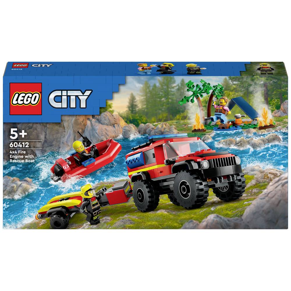 LEGO® CITY 60412 Brandweerterreinwagen met reddingsboot