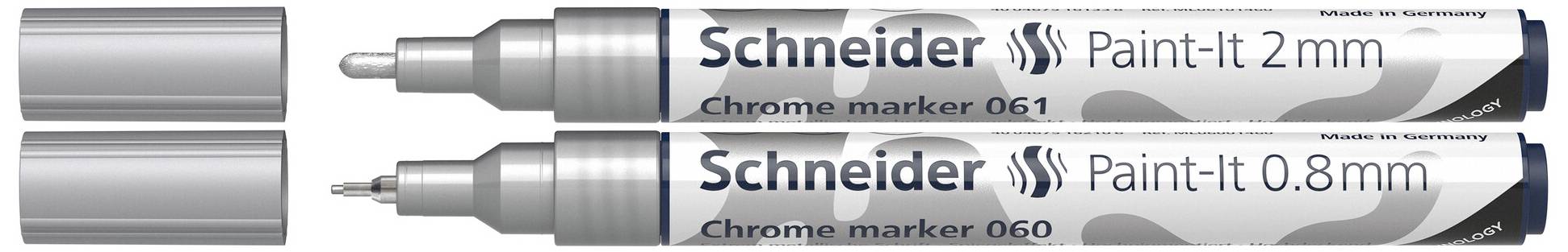 SCHNEIDER SCHREIBGERÄTE 2 Schneider Paint Lackmarker chrom 0,8 - 2,0 mm; 1 Pack = 2 St.