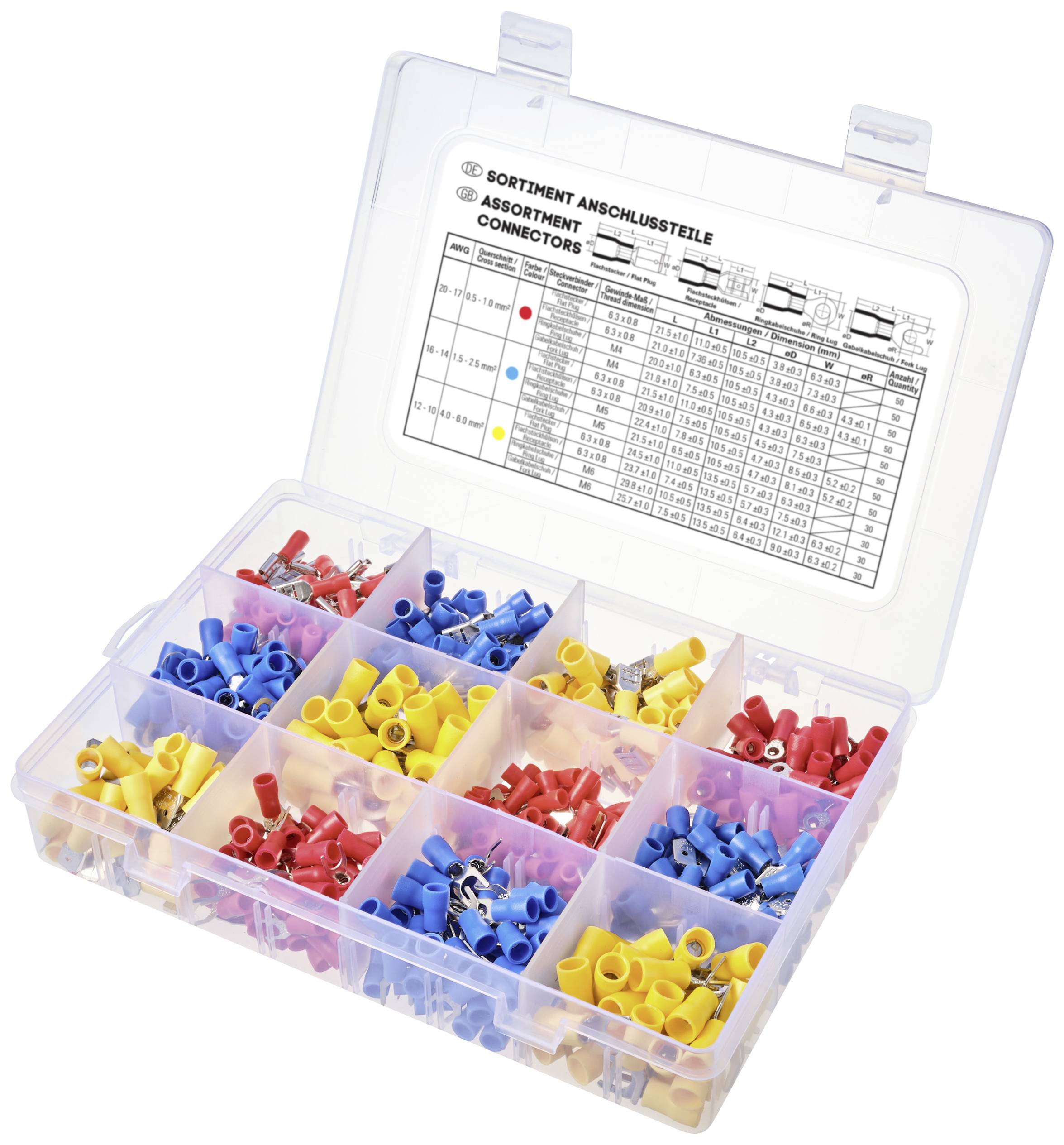TRU COMPONENTS TC-11894508 Quetschverbinder-Sortiment 0.5 mm² 6.0 mm² Rot, Blue, Gelb 520 St.