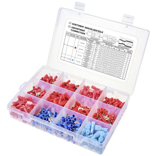 TRU COMPONENTS TC-11894516 Quetschverbinder-Sortiment 0.5 mm² 2.5 mm² Rot, Blau 575 St.