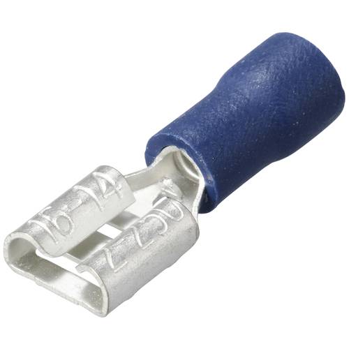 TRU COMPONENTS TC-11894524 Flachsteckhülse Steckbreite: 6.3 mm Steckdicke: 0.8 mm Teilisoliert Blue 1 St.