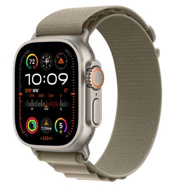 Apple Watch Ultra 2 GPS + Cellular 49 mm Titangehäuse Alpine Loop Oliv S