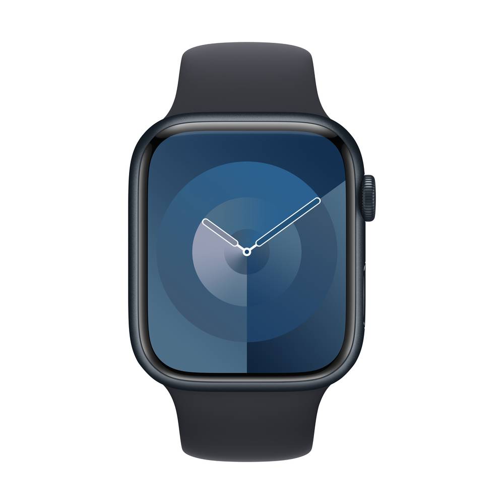 Apple Watch Series 9 GPS 45 mm Aluminium kast Sportband Midnight S-M