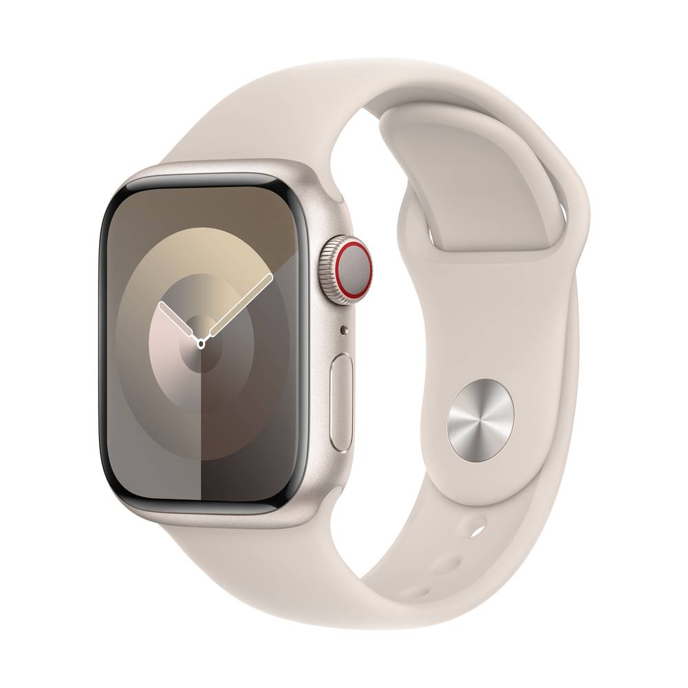Apple Watch Series 9 GPS + Cellular 41 mm Aluminium kast Sportband Starlight S-M