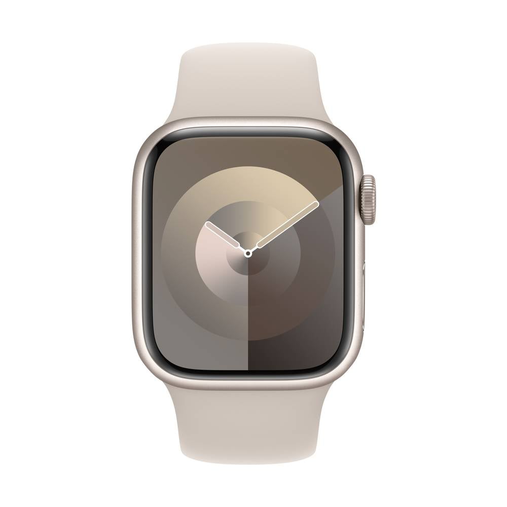Apple Watch Series 9 GPS + Cellular 41 mm Aluminium kast Sportband Starlight M-L
