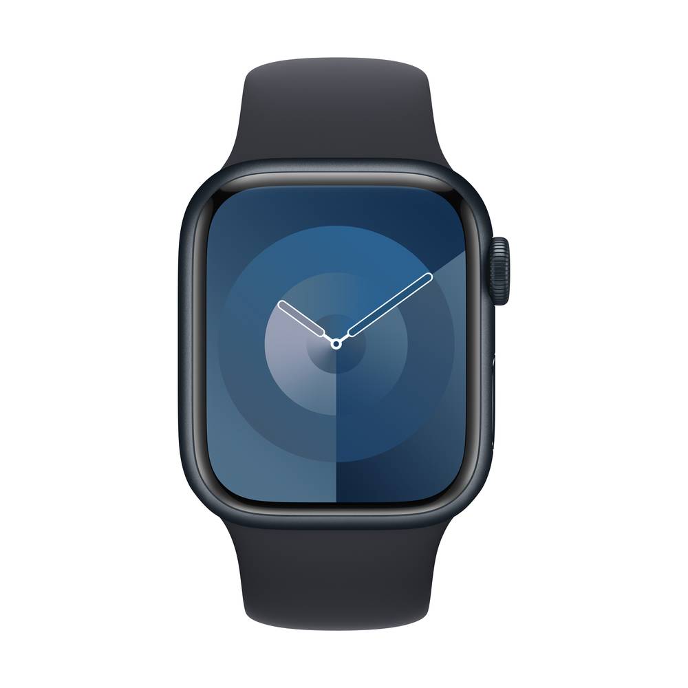 Apple Watch Series 9 GPS + Cellular 41 mm Aluminium kast Sportband Midnight S-M
