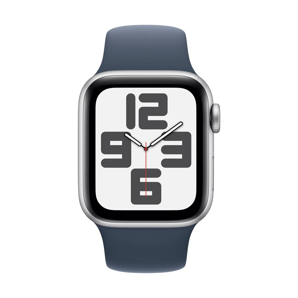 Apple Watch SE (2023) GPS 40 mm Aluminium kast Sportband Storm Blue M-L