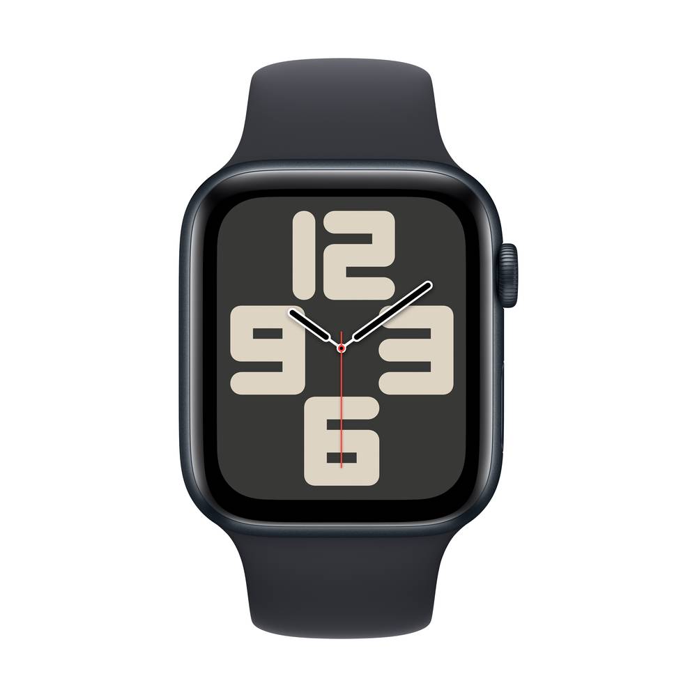 Apple Watch SE (2023) GPS 44 mm Aluminium kast Sportband Midnight M-L
