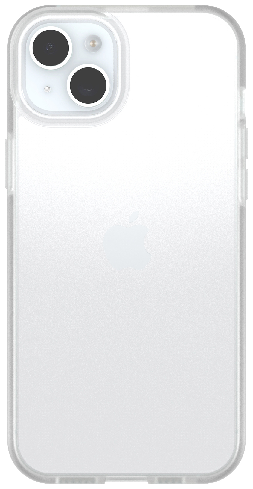 Ein transparentes Smartphone-Case mit dem Apple-Logo auf der Rückseite. Es bietet Schutz, während es das Design des iPhones zeigt.