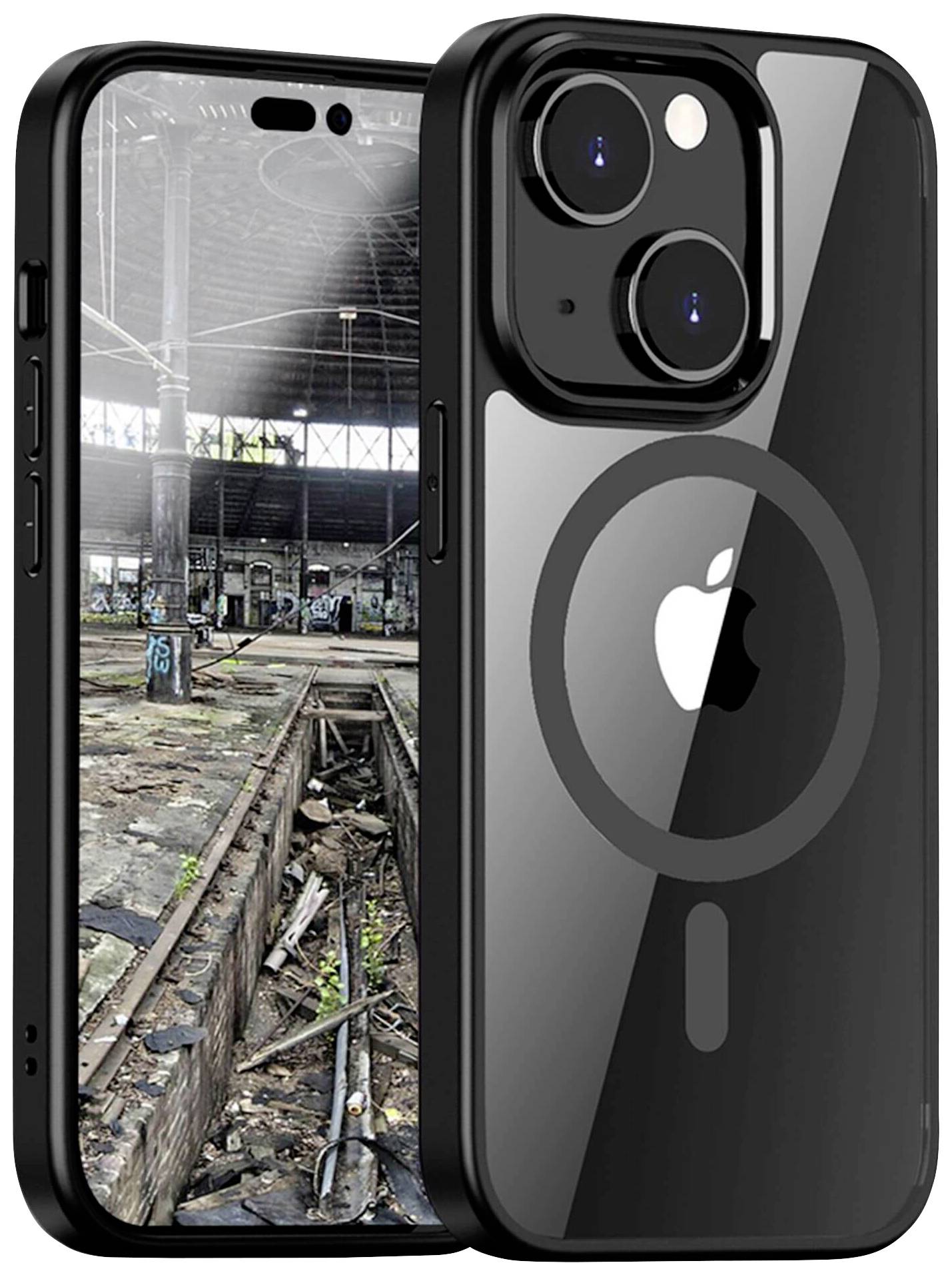 JT BERLIN Pankow Hybrid MagSafe Backcover Apple iPhone 15 Schwarz, Transparent
