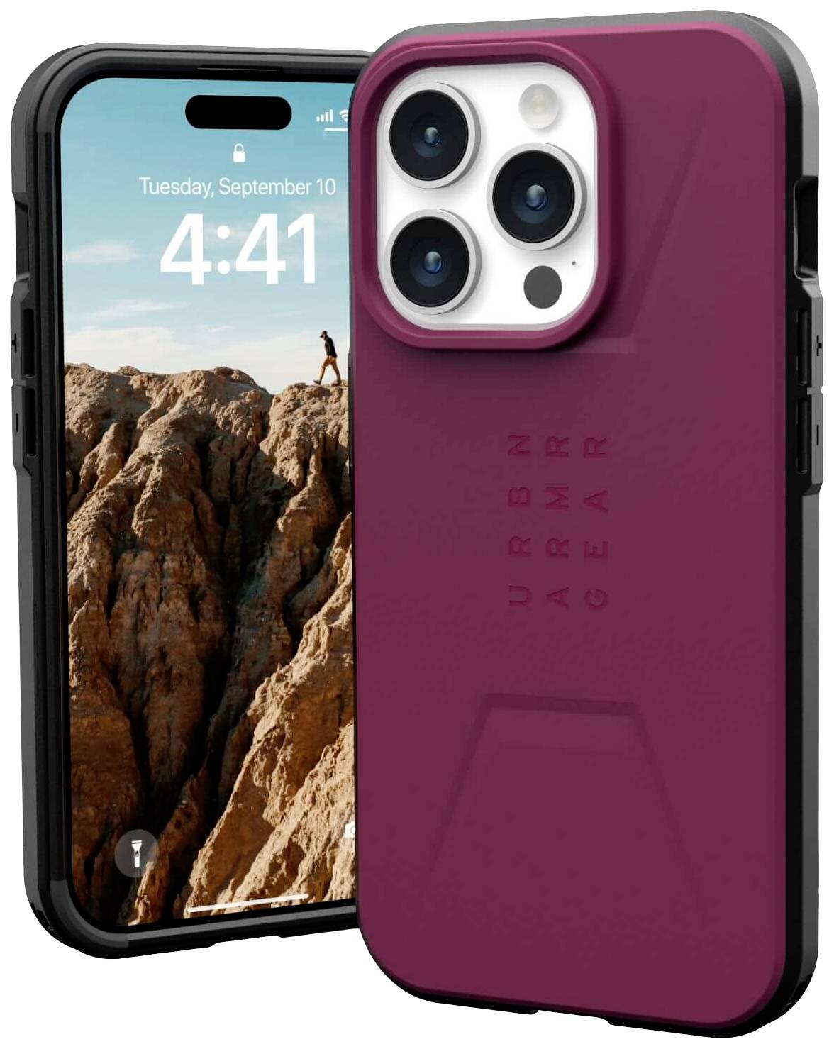 URBAN ARMOR GEAR Civilian MagSafe Backcover Apple iPhone 15 Pro Bordeaux