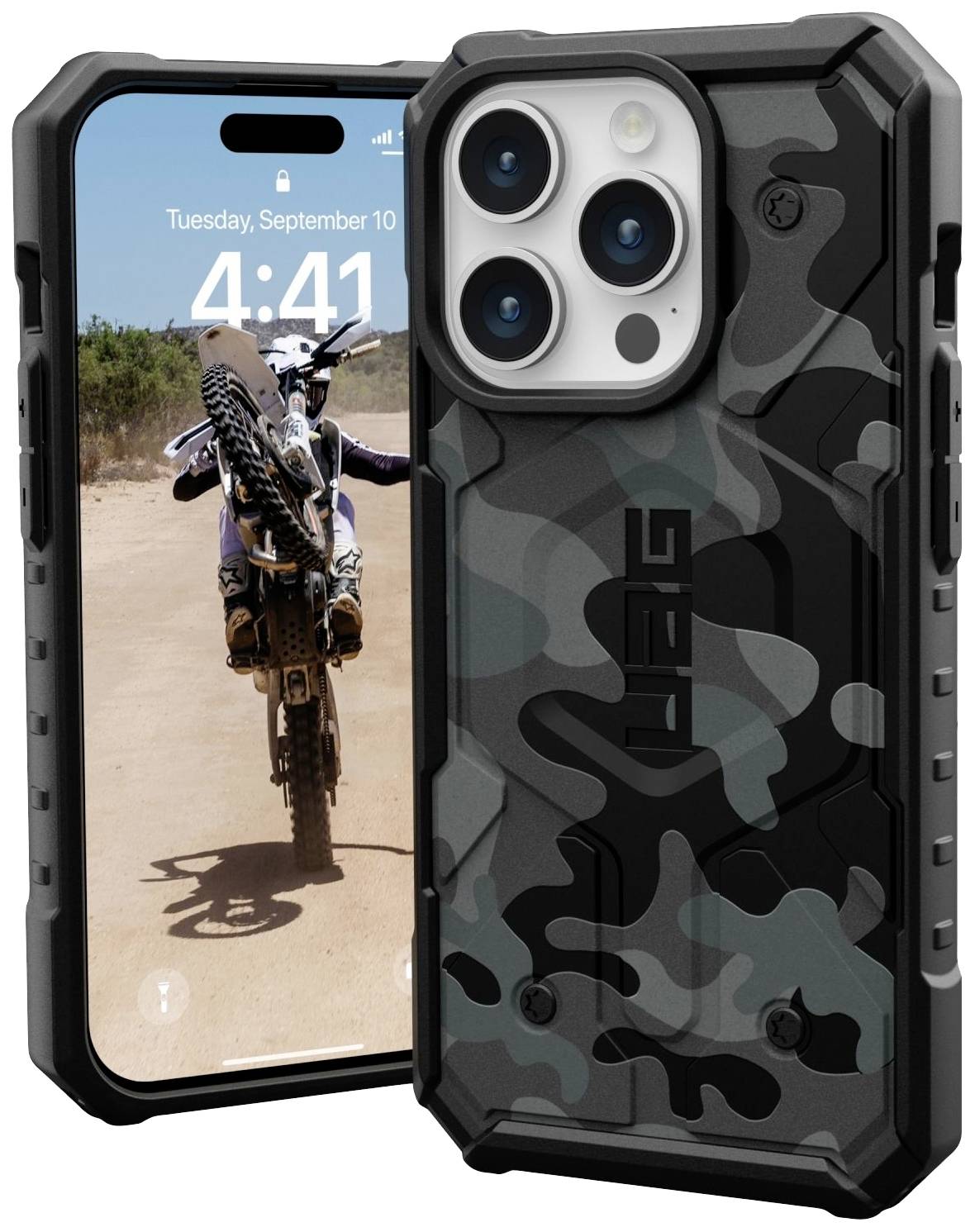 URBAN ARMOR GEAR Pathfinder SE MagSafe Backcover Apple iPhone 15 Pro Camouflage, Midnight