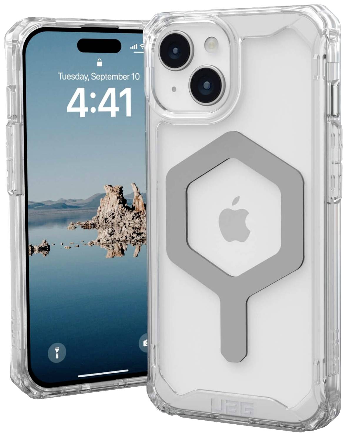 URBAN ARMOR GEAR Plyo MagSafe Backcover Apple iPhone 15 Ice, Transparent, Silber