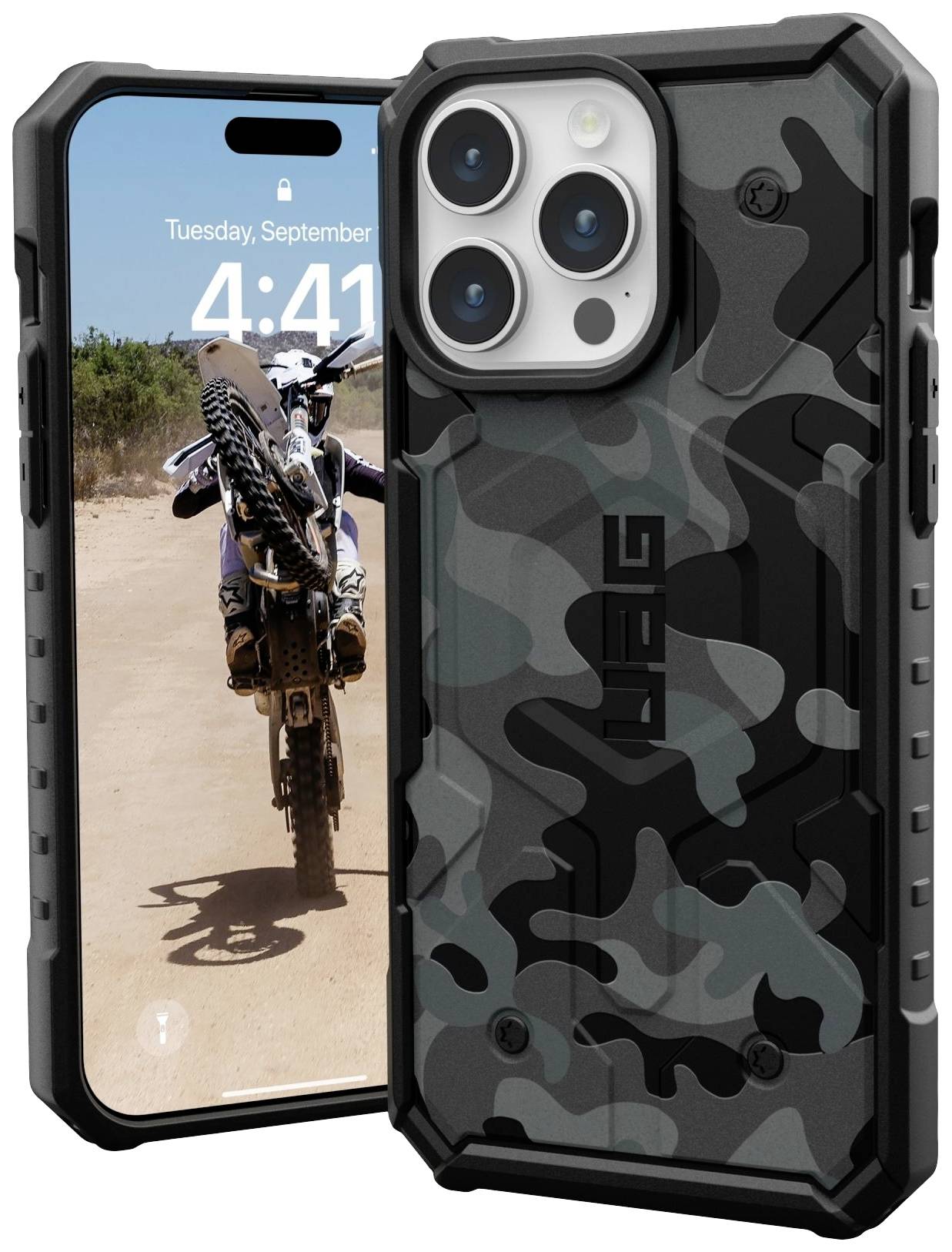 URBAN ARMOR GEAR Pathfinder SE MagSafe Backcover Apple iPhone 15 Pro Max Camouflage, Midnight